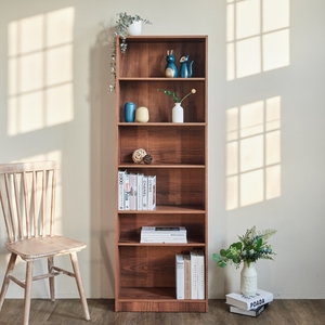 6-grid Solid-core Adjustable <b>Bookcase</b> Adopts E1 Board Walnut Color - Product Image 2