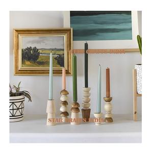 Chic Vintage Antique vieilli décoratif bougeoir en bois qualité supérieure adapté à la fête de mariage de Noël Diwali - Product Image 5