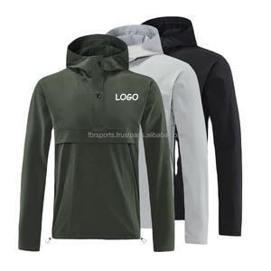 Automne printemps nouveau personnalisé Nylon sport coupe-vent brodé à capuche décontracté sweat à capuche Football entraînement pull pour - Product Image 2