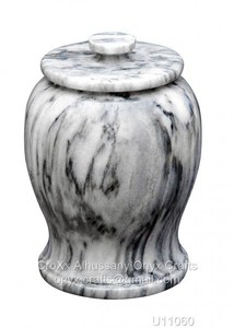 Urne funéraire en marbre ambre chaud de style européen, écologique, pour cendres humaines adultes, en pierre naturelle polie, pot classique, souvenir - Product Image 3