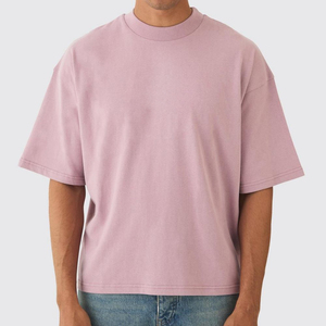 เสื้อยืดบ็อกซี่ของผู้ชายเสื้อ100% ผ้าฝ้ายน้ำหนักเบาและโลโก้ที่กำหนดเองขายส่งจำนวนมากฤดูร้อน - Product Image 4