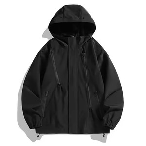 Chaqueta de lluvia con cuello levantado disponible en todos los colores para hombres Abrigos transpirables de deportes y actividades al aire libre de talla grande - Product Image 5