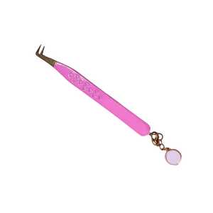 Custom Logo Stainless Steel Anti-Magnetic Eyelash <b>Tweezers</b> 10mm Strong Grip Isolation Lash Extension Fiber Tip Cherry/Heart Cut - Product Image 6