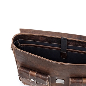 Men's Casual Premium Quality Genuine Leather <b>Laptop</b> Shoulder Bag with Multiple Compartments Custom Logo Design Durable Features - Product Image 3