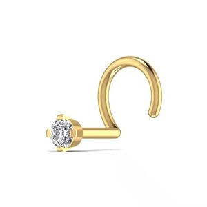 Alfiler de nariz para mujer, joyería fina de 14kt, diseño Floral moderno, alfiler de Nariz de diamante natural, oro amarillo/rosa/blanco - Product Image 2