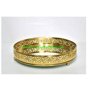 Plateau à chocolat rond en fer plaqué or de luxe fait à la main Top vente et plateau à bonbons de haute qualité - Product Image 3