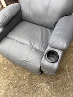 Fauteuil inclinable électrique à double moteur abordable avec télécommande, en similicuir beige, style contemporain