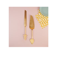 Ensemble en acier inoxydable et couteau à gâteau et serveur avec poli mat à vendre service à gâteau de haute qualité 2 Offre Spéciale de taille différente