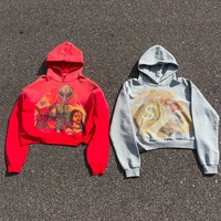 Sweats à capuche de style européen américain pour hommes, gothique, haute rue, automne, coupe ample, Alien Print Couplet Hoodies