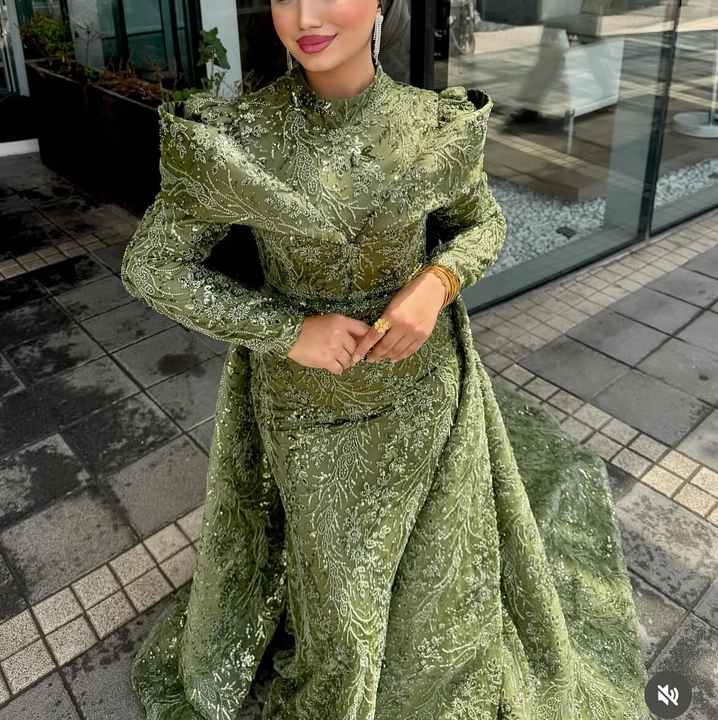 Shining Sequins Emerald Green Mermaid Evening Party Gown with  Tassels Sleeves