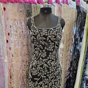 Vestido de novia hecho a mano con lentejuelas y patrón bordado decoración noche y mini vestidos - Product Image 1