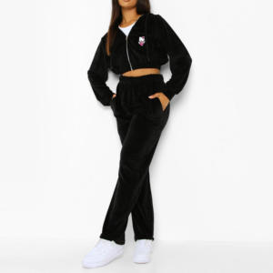 Latest Design Ladies Wholesale Blank <b>Velour</b> 2 Piece Female Winter Jogging Sports Plain <b>Women</b> Velvet <b>Tracksuit</b> for Girls - Product Image 5