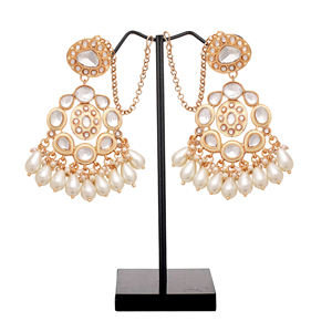 Meenakari <b>Kundan</b> Ethnic Flower Drop Earrings Designer Bridal Wedding Collection for Her Gift - Product Image 1