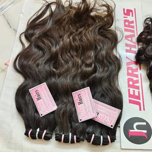 Extensiones de Cabello Humano Rizado sin Procesar, Extensiones de Cabello Remy Indio Virgen, Precio de Fábrica Directo desde India, 8 oz - Product Image 1