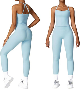 Conjunto Deportivo de Dos Piezas para Mujer, Talla Grande, Leggings y Sujetador Deportivo, Sin Costuras, Transpirable, Elástico, de Secado Rápido, para Yoga, Ejercicio y Gimnasio - Product Image 5