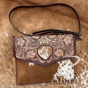 กระเป๋าสะพายคาดลำตัวหนังวัวแท้สำหรับผู้หญิงผมแบบตะวันตก - Product Image 1