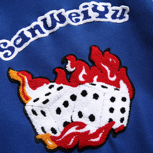 Personalizado Unisex Letterman Oem algodón abrigo manta hombres Old School hombres recortada venta al por mayor en blanco Varsity chaquetas - Product Image 5