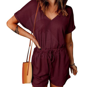 <b>Women</b> <b>Rompers</b> Summer Casual Lightweight Cotton Short Sleeve Outdoor Sport Holiday Fashion Trendy Comfortable Wear - Product Image 2