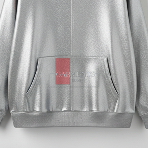 Sudadera con Capucha Casual de Invierno para Hombre, 100% Algodón, Metálica Brillante, Personalizada |   Fabricante de Ropa Urbana de Moda OEM ODM - Product Image 5