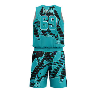 Tissu personnalisé de qualité supérieure, ensembles d'uniformes de basket-ball imprimés par sublimation antibactérienne, nouvelle collection avec service OEM - Product Image 2