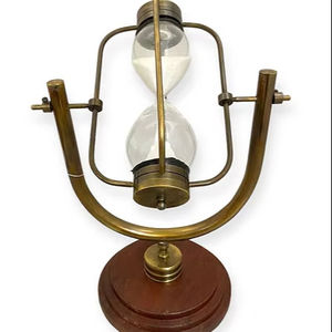 Haute demande horloge élégante classique Antique traditionnel outil de gestion du temps verre clair poli métal support cuisine - Product Image 1