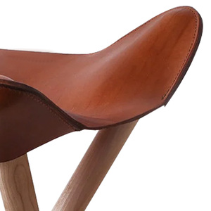 Chaises de trépied en cuir personnalisées de tir de chasse/tabouret de camping en bois de nouveau style chaud avec des chaises de sièges en cuir - Product Image 5