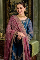 2024 haut marque Collection haute qualité en mousseline de soie femmes vêtements de fête costumes inde Pakistan Salwar Kameez brodé modeste droite