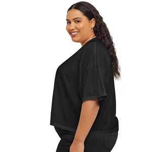 T-shirt court en coton pour femmes, coupe ample, taille plus, impression personnalisée, décontracté, taille plus - Product Image 5