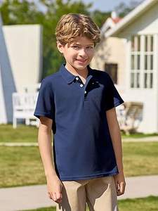 Tops Quality Kids 2025 Wholesale Children Toddlers Summer Clothes Custom Shorts Sleeved Blue <b>Boys</b> Children's <b>Polo</b> TShirts - Product Image 5