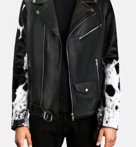 Veste en cuir de vachette véritable Veste en cuir de vachette de qualité supérieure en cuir de vachette respirant fait à la main Veste d'hiver personnalisée en cuir de vachette cheveux naturels - Product Image 4