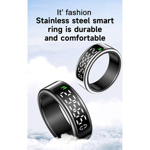 Bague connectée Fashion SY01 en acier, écran tactile, chargement magnétique, éclairage, étanche IP68, suivi d'activité et de sommeil - Product Image 3