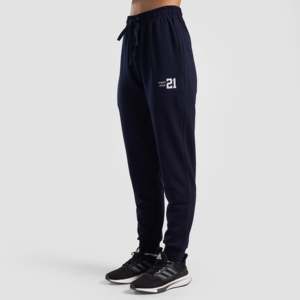 Customizable Logo Varsity Style <b>Joggers</b> 100% Cotton Baggy Sports Wear High Waist Side Stripe Pattern XL 6XL <b>Navy</b> Color - Product Image 1