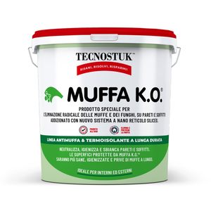 TECNOSTUK Muffa K.O. Primaire isolant thermique anti-moisissure 3L, assainissant et neutralisant, blanchissant pour murs - Product Image 1