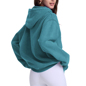 Sudadera con Capucha de Invierno para Mujer de Alta Calidad, Lavado Ácido, 100% Algodón, Color y Talla Personalizados, Servicio OEM Más Vendido - Product Image 2