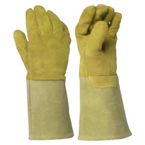 High Quality Split Cowhide Leather MIG Welder <b>Gloves</b> Double Palm Reinforced Industrial Hand <b>Safety</b> <b>Gloves</b> Stick Welding <b>Gloves</b> - Product Image 4