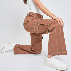 Pantalones vaqueros de mezclilla para mujer, ropa de calle, estilo holgado, pantalones Cargo de pierna recta, traje Vintage de Hip Hop para mujer - Product Image 5