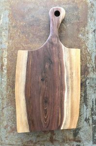 Planche de service moderne en bois avec poignée Planche à découper en marbre Bois d'acacia Planches à découper naturelles de cuisine pour fromage viande pain - Product Image 3