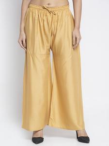 Womens Customized Wholesale <b>Silk</b>/Cotton Breathable Palazzo <b>Pants</b> Comfortable Loose Fit Wide Leg Formal Trousers for Office - Product Image 3