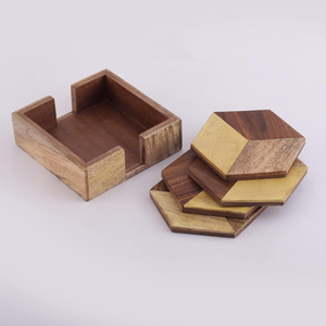 Great Quality Square Natural Bamboo <b>Coasters</b> Eco-Friendly Wooden <b>Drink</b> <b>Coaster</b> Set For Home Kitchen Dining Table Decor Low Price - Product Image 4