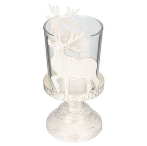 Portavelas de metal negro con diseño de reno navideño, decoración navideña para interiores y exteriores, fiestas, decoración de Año Nuevo, hecho en India. - Product Image 6