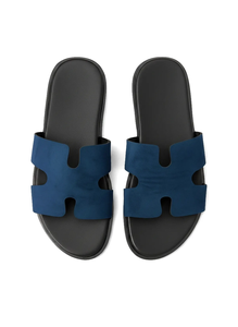 Sandales à enfiler en cuir pour hommes, avec semelle en caoutchouc antidérapante, confortables et douces, pour l'intérieur et l'extérieur - Product Image 3