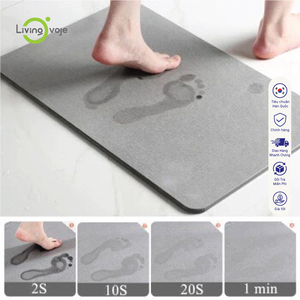 Tapis de bain absorbant en diatomite japonais, écologique, léger, design Japandi, séchage rapide, antidérapant, avec dos en silicone - Product Image 2
