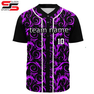 High Quality 100% Polyester Customizable Baseball Jersey Quick Dry Breathable Comfortable - Product Image 4
