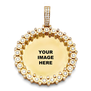 D'VINS JEWELS Diamond Photo <b>Pendant</b> 14K <b>Gold</b> Round Brilliant Cut Iced Hip Hop Style Unisex Jewelry Gift - Product Image 5