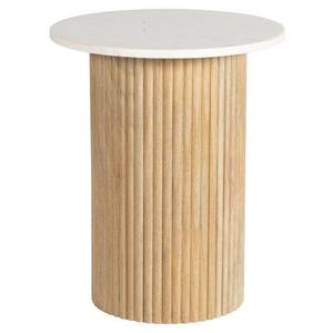 Table d'appoint moderne en marbre et bois, finition blanchie, durable et écologique, pour appartement, maison, bureau, chambre, salon, hôtel, salle à manger - Product Image 1