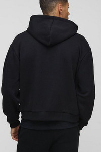 Vente en gros Fabricant de sweats à capuche couleur noire avec fermeture éclair surdimensionnée pour hommes, sweats à capuche en coton mélangé très demandés pour hommes - Product Image 2