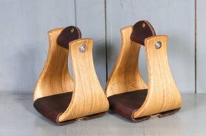 Estribos de Carreras de Caballos ecuestres personalizados de alta calidad, metal occidental y cuero de madera, seguridad, primer equipo de equitación - Product Image 4