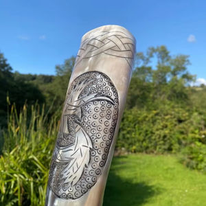 Taza para beber con cuerno vikingo orgánico pulido a mano, artesanía de lujo ecológica, diseño único para beber auténtico - Product Image 1