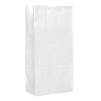 Sacs d'épicerie classiques en papier kraft blanc avec poignée en coton, usage industriel pour l'exposition alimentaire, artisanat, type de papier personnalisable