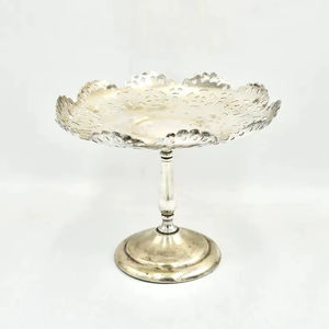 Vintage Style Silver Finished Metal Cake Stand For Birthday Party Gathering Home Display And Special <b>Occasion</b> <b>Table</b> Decor - Product Image 1